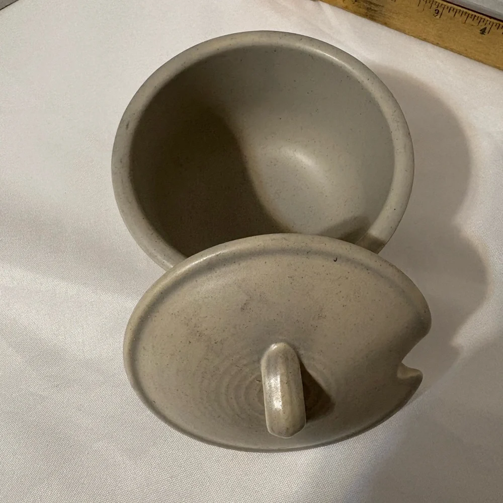 Vintage Pfaltzgraff Folk Art‎ stoneware sugar bowl lid Pottery Gray Blue